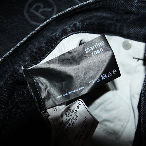 BNWT SS22 MARTINE ROSE ALL OVER LOGO JEANS XS - Picture 10 of 14
